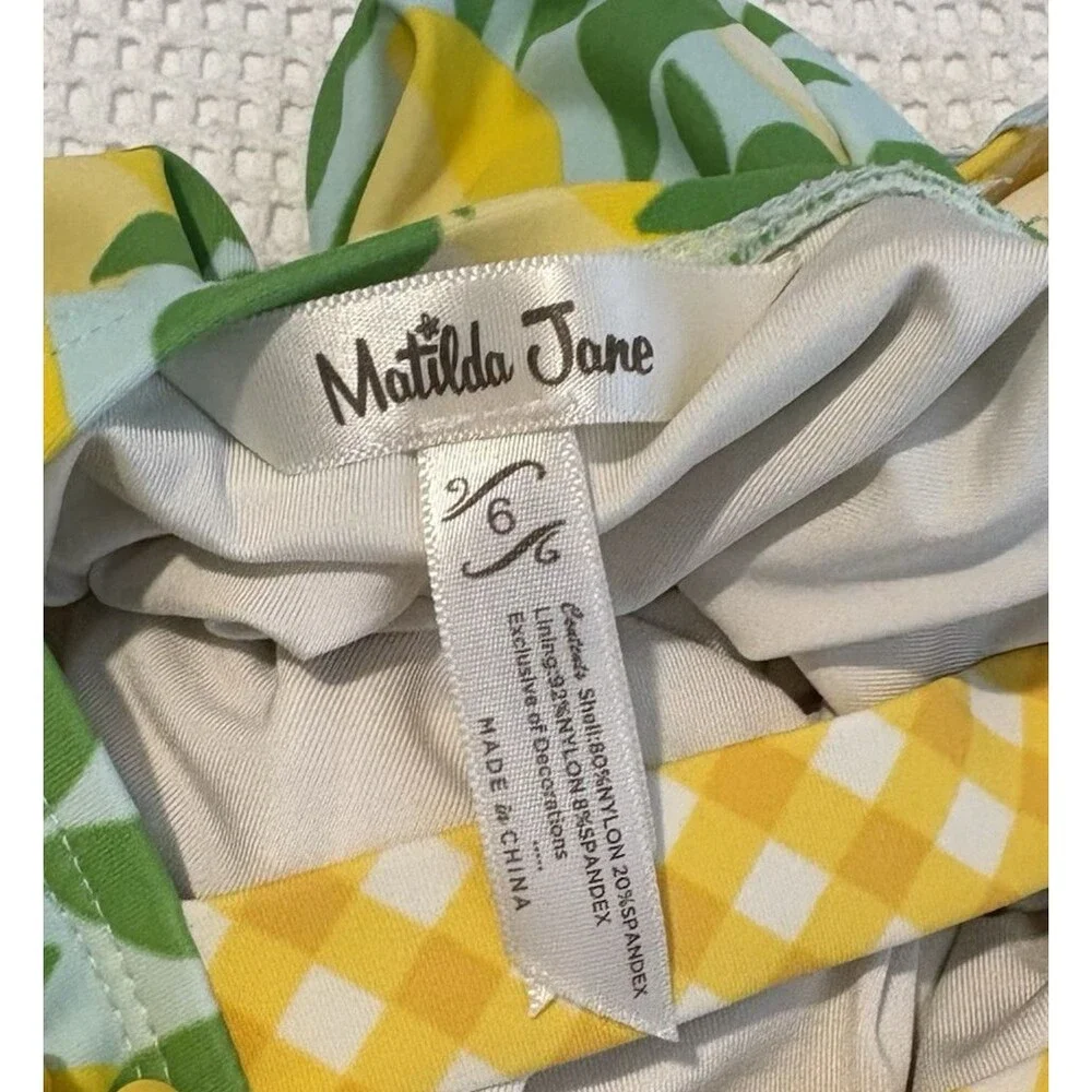 Matilda Jane Cool One Piece Floral 6‎ Girl Yellow Lemon Summer beach vacation